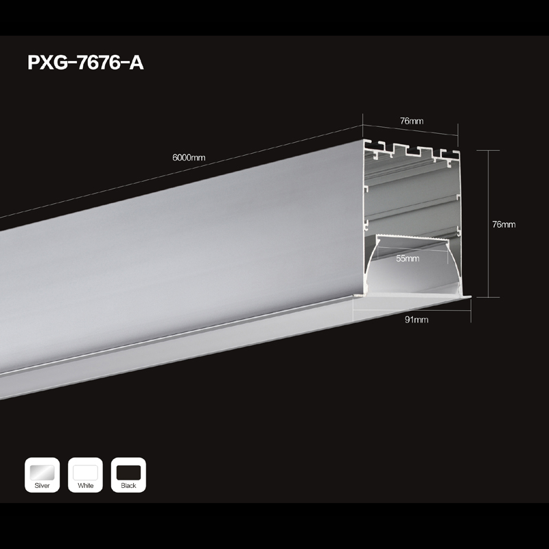 Aluminium extruderad profil U-aluminium i kanal för LED-remsbelysning