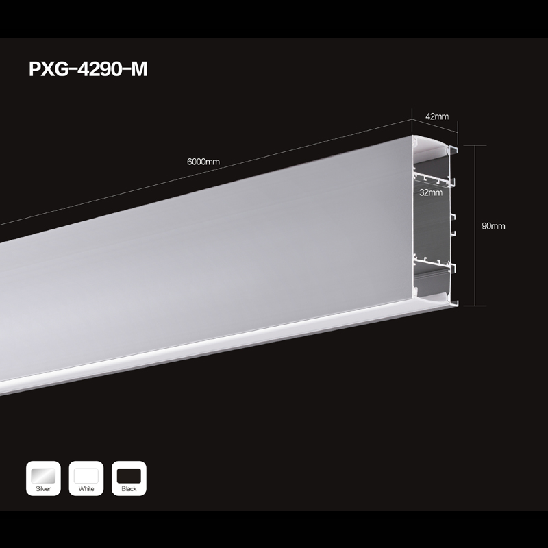 Häng upp / häng LED-linjärt hus med bra aluminiumprofil och PC-lock