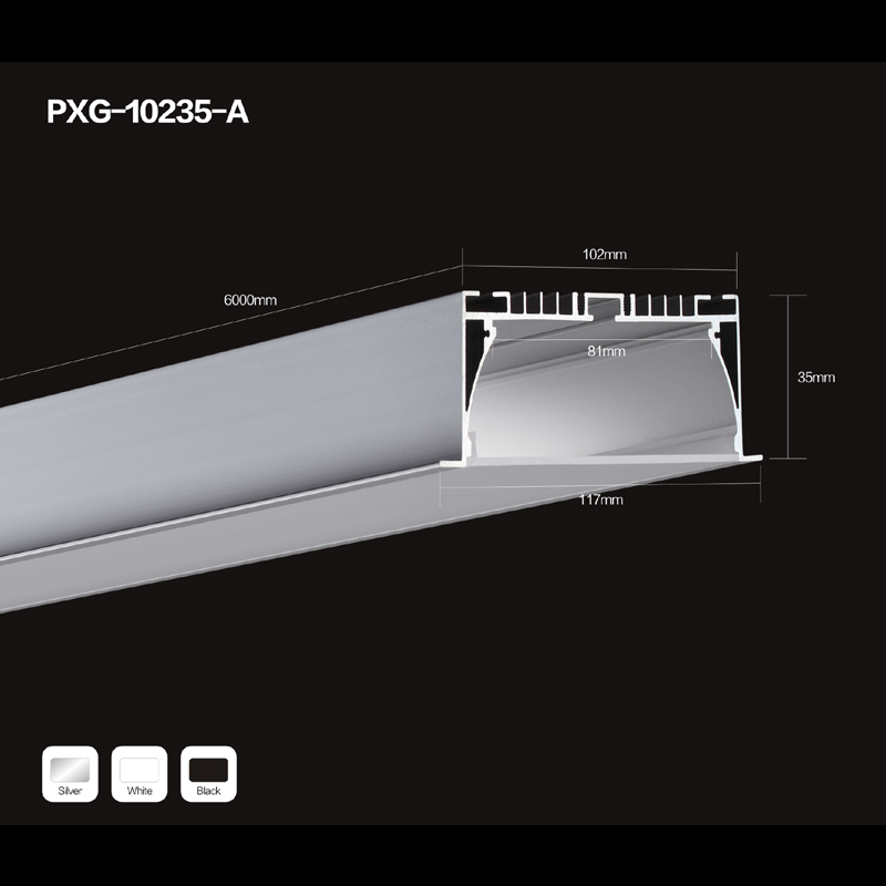 LED-remsa som innehåller aluminiumprofilram med PC-lockets ändlock